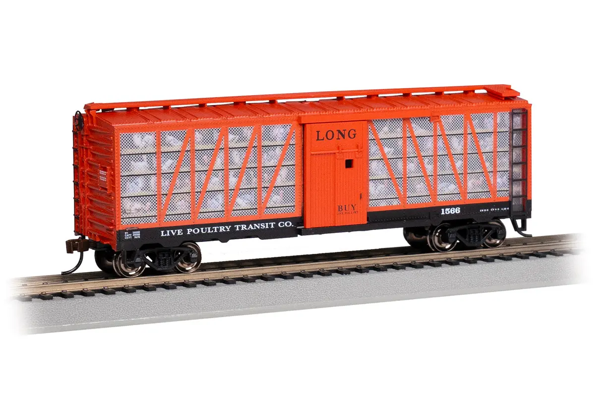 Bachmann Ho Live Poultry Transit Co. #1566--Long W/Turkeys (Bac15905) 1