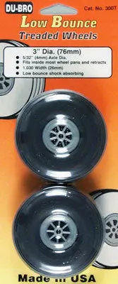 Dubro Low Bounce Treaded Wheels 3" (Dub300t) 1