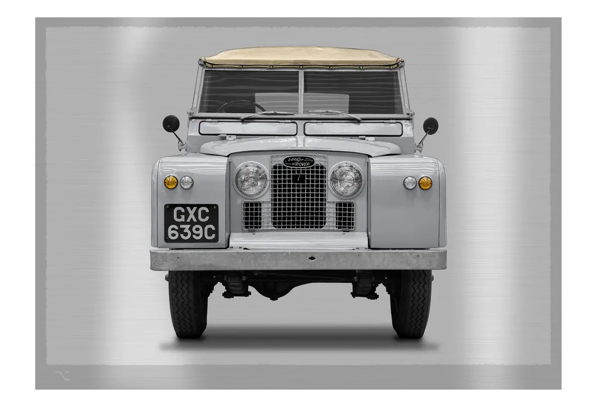 Land Rover Series 2A - 85Cm Half Tone Flat Bed Print - Front View 1