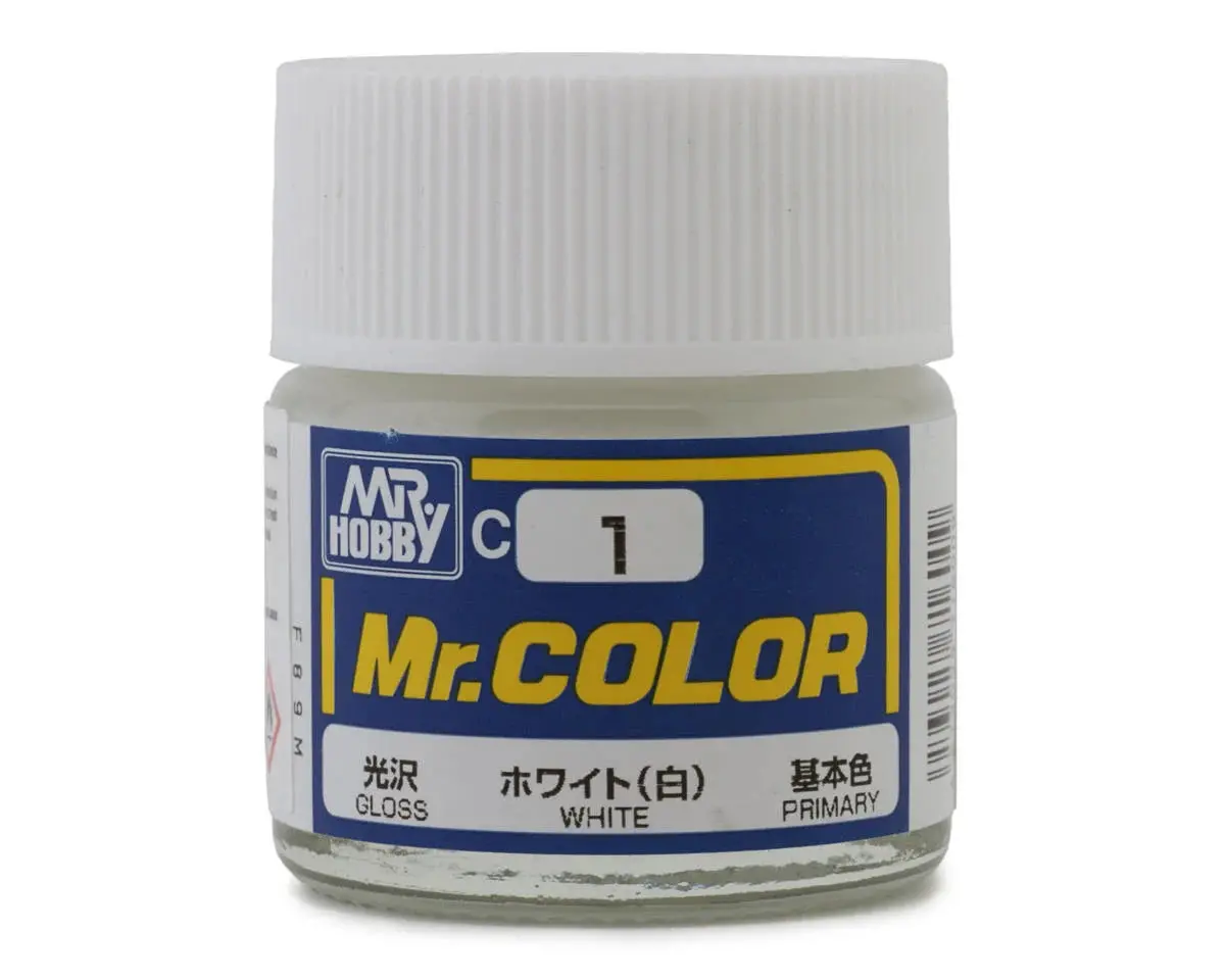 Gsi Creos Mr. Hobby C1 Gloss White Acrylic Hobby Paint (10Ml)   (Guzc001) 1