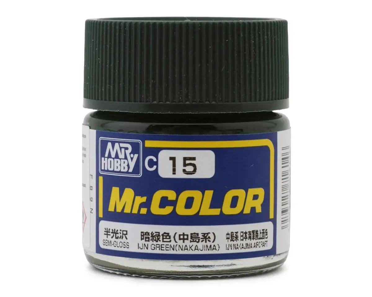 Mr. Hobby C15 Semi-Gloss Ijn Green Nakajima Acrylic Hobby Paint (10Ml)  Guzc015) 1