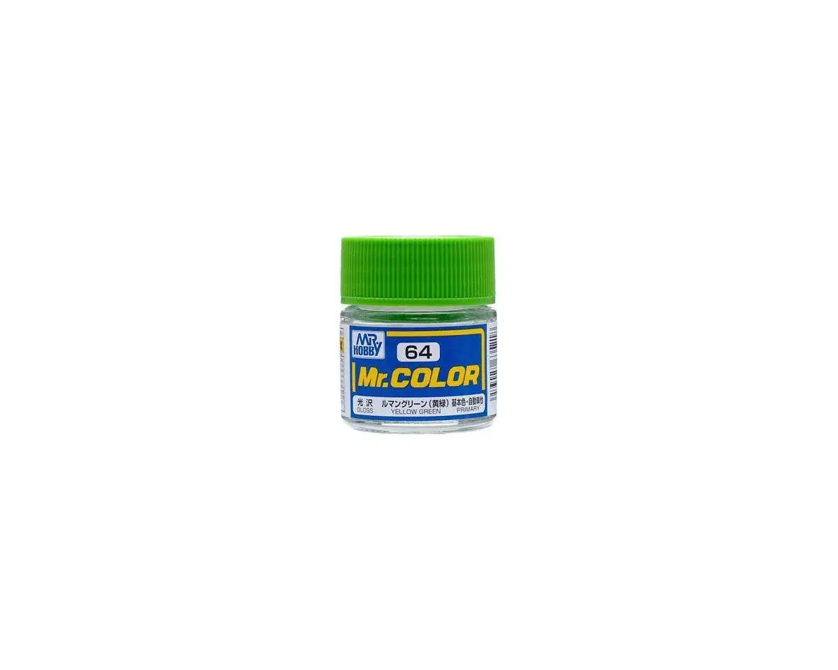 Mr. Hobby C64 Gloss Yellow Green Acrylic Hobby Paint (10Ml)   (Guzc064) 1