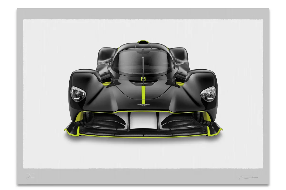 Aston Martin Valkyrie - 150Cm Half Tone Flat Bed Print - Front View 1