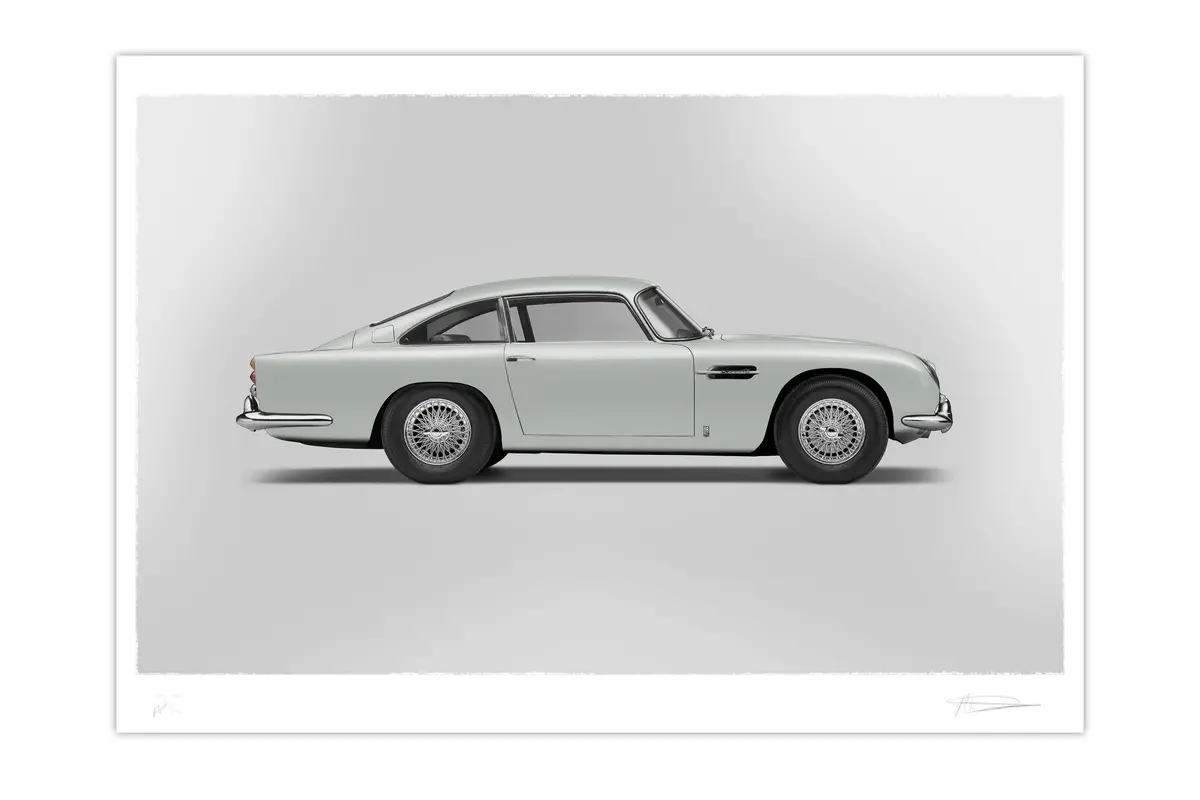 Aston Martin Db5 Vantage - Alan Thornton - Art Screen Print - Side View 1