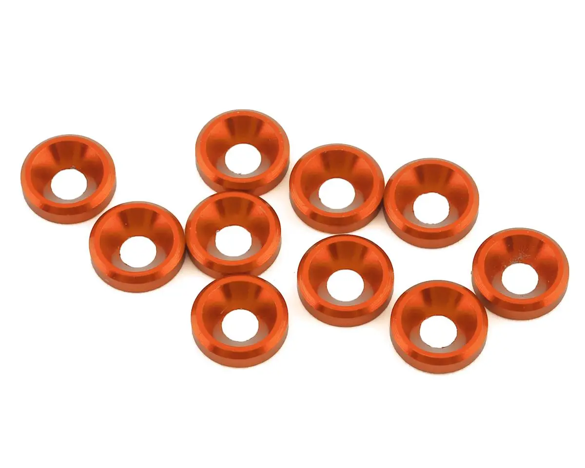 Hamilton Hobbies Orange Aluminum Washers 3Mm  (4) (Ham130558) 1