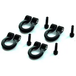 Hot Racing 1/10 Aluminum Black Tow Shackle D-Rings (4)  (Hraacc80801) 1