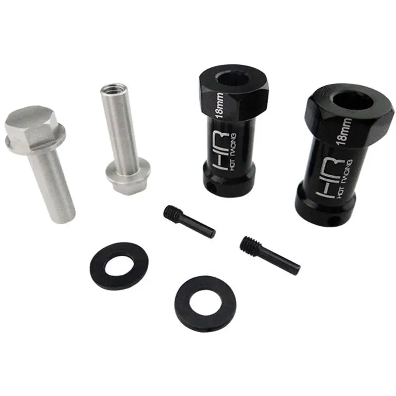 Hot Racing Axial Wheel Hub Extensions W/12Mm Hex (Black) (2) (+18Mm)   (Hrascx10et01) 1