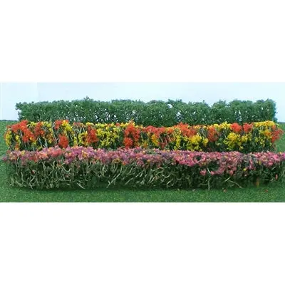 Jtt Flower Hedges 5" X 3/8" X 5/8" Ho-Scale, Green, Red, Yellow, And Pink, 8/Pk   (Jtt95510) 1