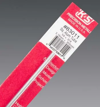 K&S Sq Alum Tube 1/18X.014  (K+S83011) 1