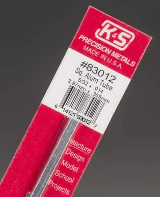 K+S Square Aluminum Tube 5/32X.014"  (K+S83012) 1