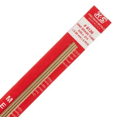 K+S 3/32 Round Brass Tube (3) (K+S8126) 1