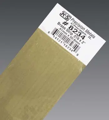K+S Brass Strip .016X2" (K+S8234) 1