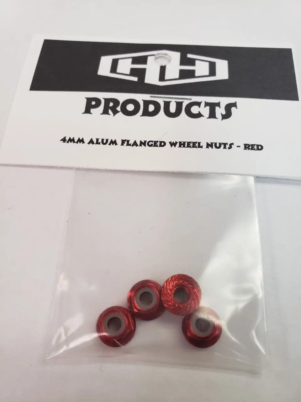 Hamilton Hobbies 4Mm Flanged Nylon Locking Nut (Aluminum, Red-Anodized, Serrated) (4)  (Ham5491r) 1