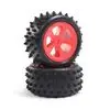 Losi Mini Jrx2 Pre-Mounted Rear 4 Row Tire (Red) (2)   (Los41023) 1