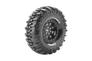 Cr-Champ 1/10 1.9" Crawler Tires, 12Mm Hex, Super Soft, Mounted On Black Rim, Front/Rear (2) 1