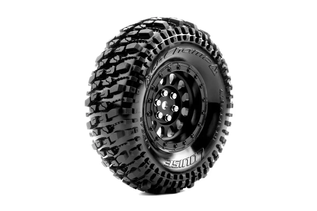 Louise R/C Cr-Champ 1/10 1.9" Crawler Class 1 Tires 12Mm Hex , Super Soft, Mounted On Black Rim, Front/Rear (2)   (Lout3345vb) 1