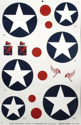 Major Decals Pressure Decals .40 Size U.S. Stars  (Maj142p) 1