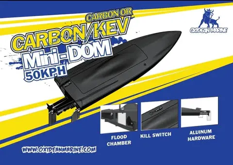 Mini-Dom Carbon Fiber Self Righting Mono Rtr Rc Boat (Mini-Dom Fiberglass Self Righting 1