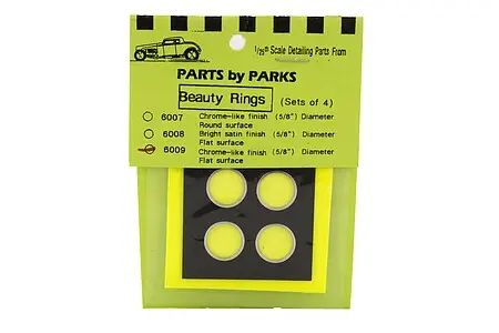 Parts By Parks Beauty Rings 5/8'' Dia. Flat Surface (Chrome) (4)   (Pbp6009) 1