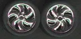 Pegasus Hobbies - 1/24-1/25 Cyclone Chrome Rims W/Tires (4)   (Pgh1218) 1