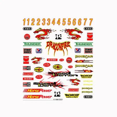 Pinecar Dry Transfer Decals, Formula   (Pin319) 1