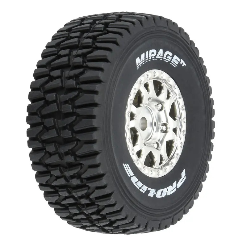 Pro-Line 1/16 Mirage Tt F/R Tires Mtd 12Mm Silver Impulse (4): Mojave Grom   (Pro1025310) 1