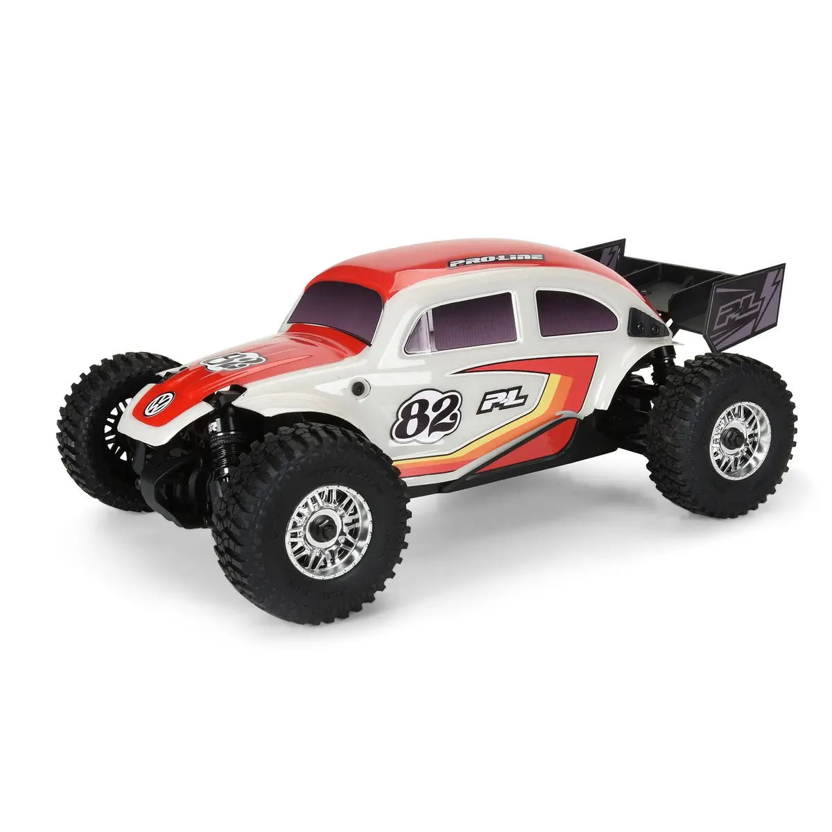 Pro-Line Class1 Vw Bug Red Race Body Conversion Kit And Flat Iron M/T Tires Mounted 7Mm Black Diablo (4) For Arrma Typhon Grom   (Pro368000t2) 1