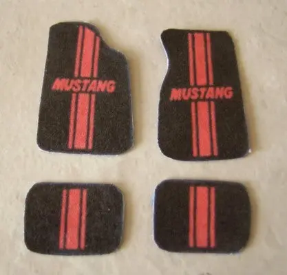 Plastic Dreams 1/25 Mustang W/Red Stripe Car Mat Set (Ptd100) 1