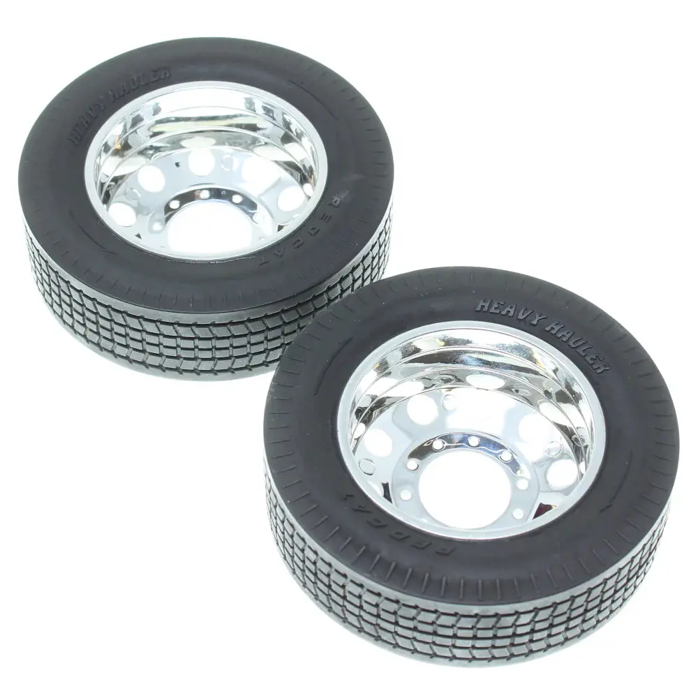 Redcat Racing Custom Hauler Rear Pre-Mounted Tires (Chrome) (2)   (Rer25700) 1
