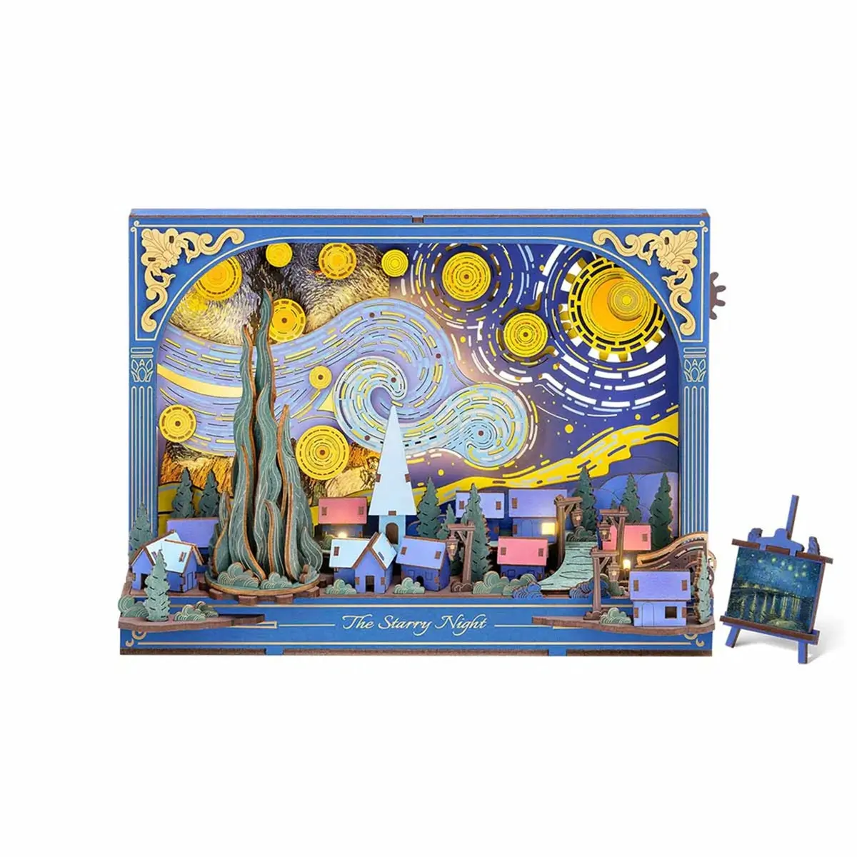 Robotime The Starry Night Wall Art 3D Wooden Puzzle 1