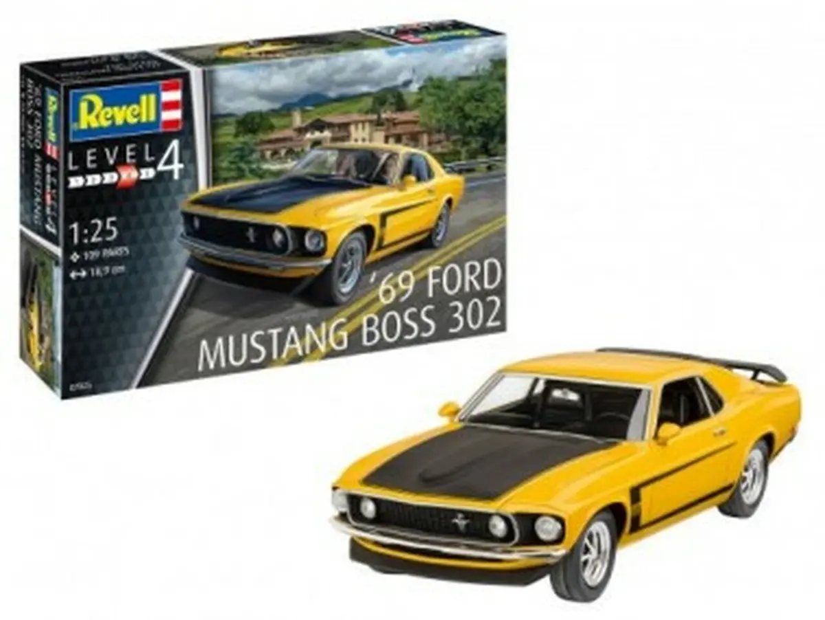 Revell 1/25 1969 Ford Mustang Boss 302 Car (Rvl7025) 1
