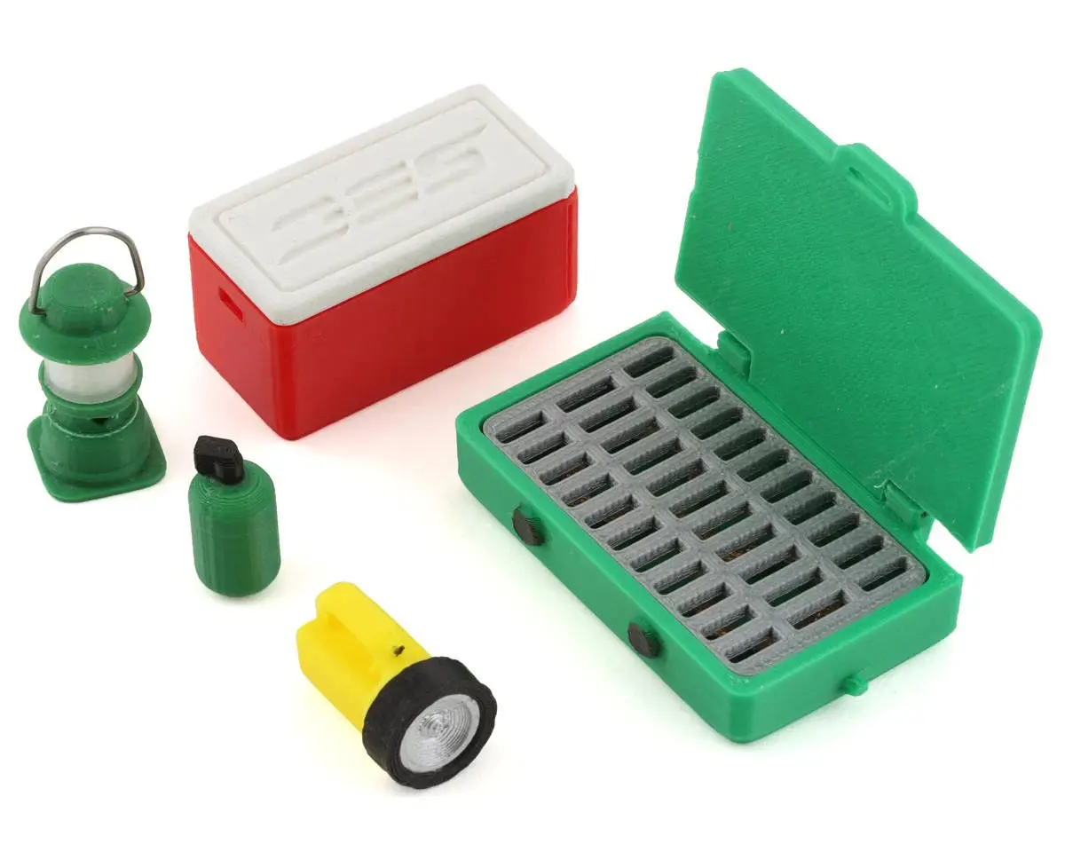 Scale By Chris Camping Pack (5) (Camp Stove, Lantern, Flashlight, Small Red Ice Chest & Propane Tank)  (Sbcmul11) 1