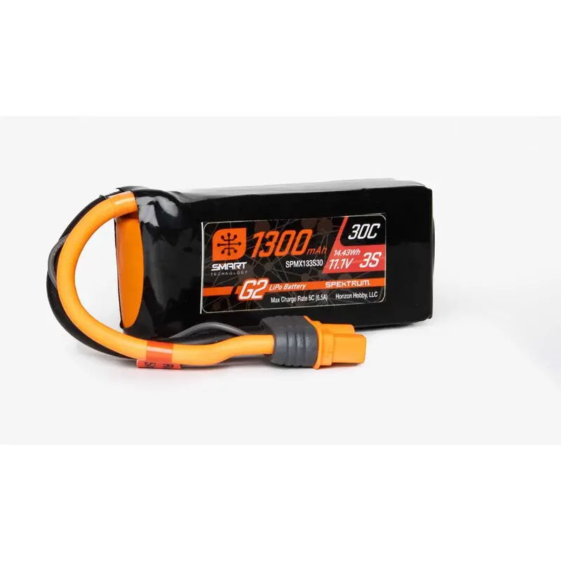 Spektrum 11.1V 1300Mah 3S 30C Smart Lipo Battery: Ic3   (Spmx133s30) 1
