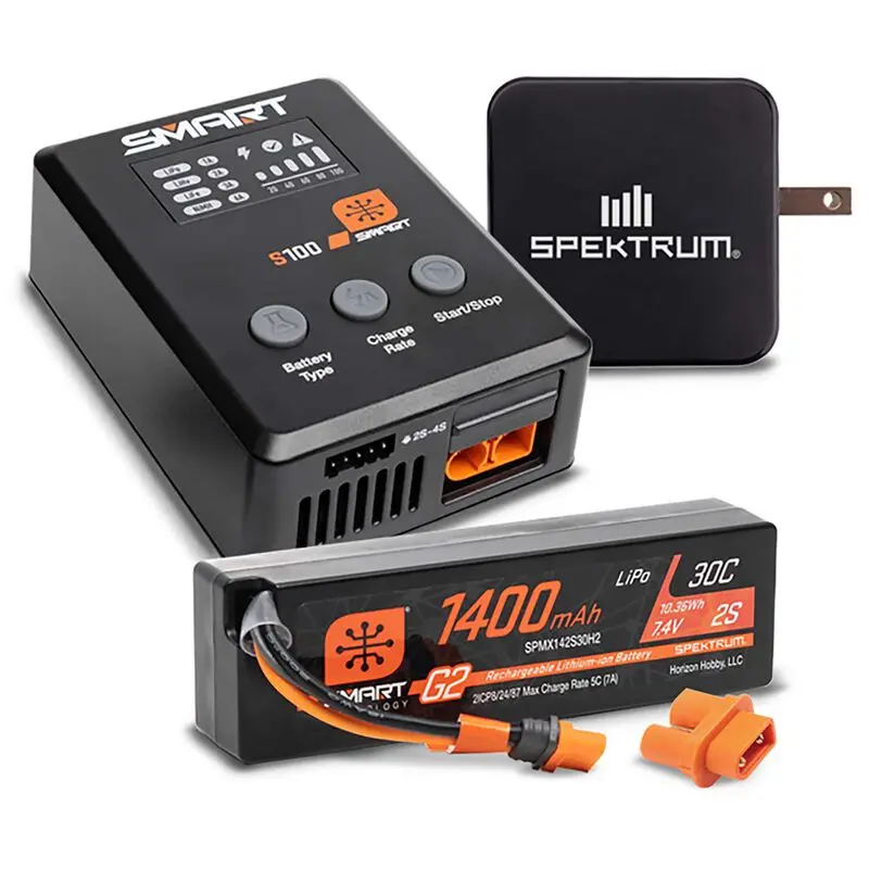 Spektrum Smart Powerstage Bundle: 1400Mah 2S 30C Lipo Battery   (Spmxpss215) 1