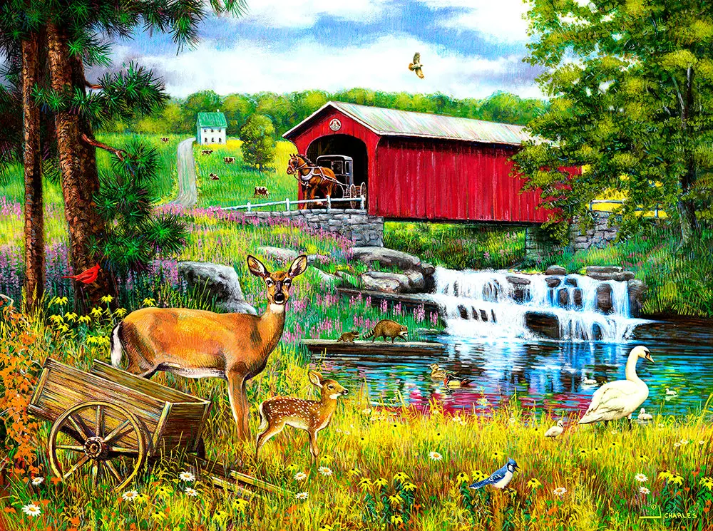 Sunsout Crossing The Falls    (Sun37235) 1