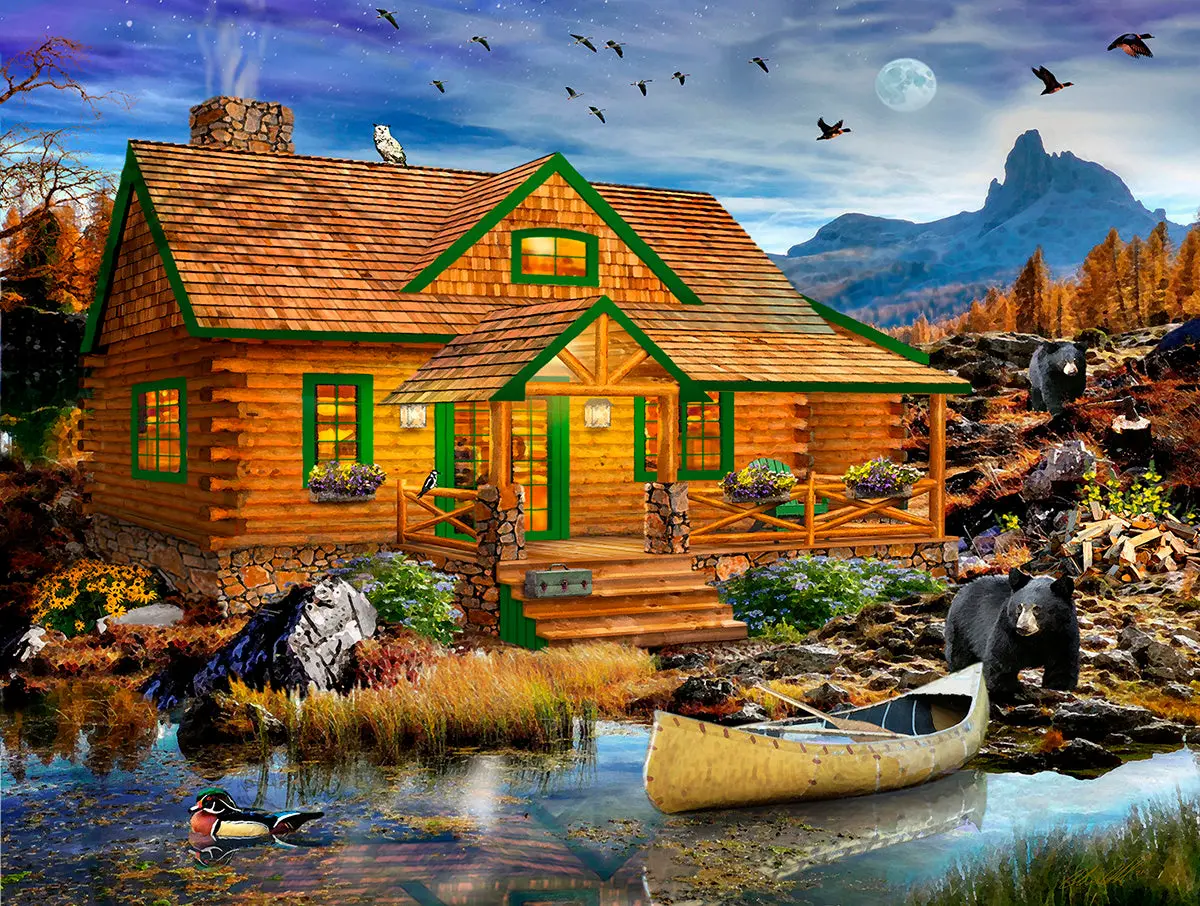 Sunsout Blue Mountain Cabin     (Sun46036) 1