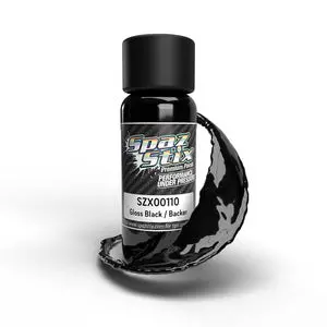 Spaz Stik High Gloss Black / Backer, Airbrush Ready Paint, 2Oz Bottle (Szx00110) 1