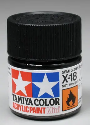 Tamiya Acrylic Mini X-18 Semi Gloss Black 1/3 Oz     (Tam81518) 1