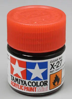 Tamiya Acrylic Mini X-27 Clear Red 1/3 Oz     (Tam81527) 1