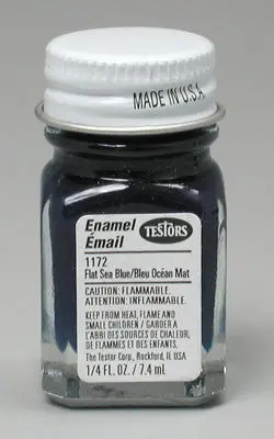 Testors Enamel 1/4Oz Flat Sea Blue (Tes1172tt) 1