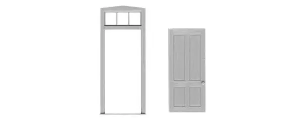 Tichy 4 Panel Door/Frame/Transom (Tic2031) 1