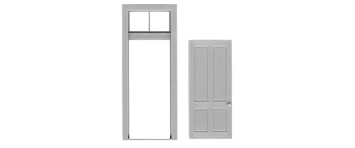 Tichy 4 Panel Door/Frame 2 Lite Transom (Tic2035) 1