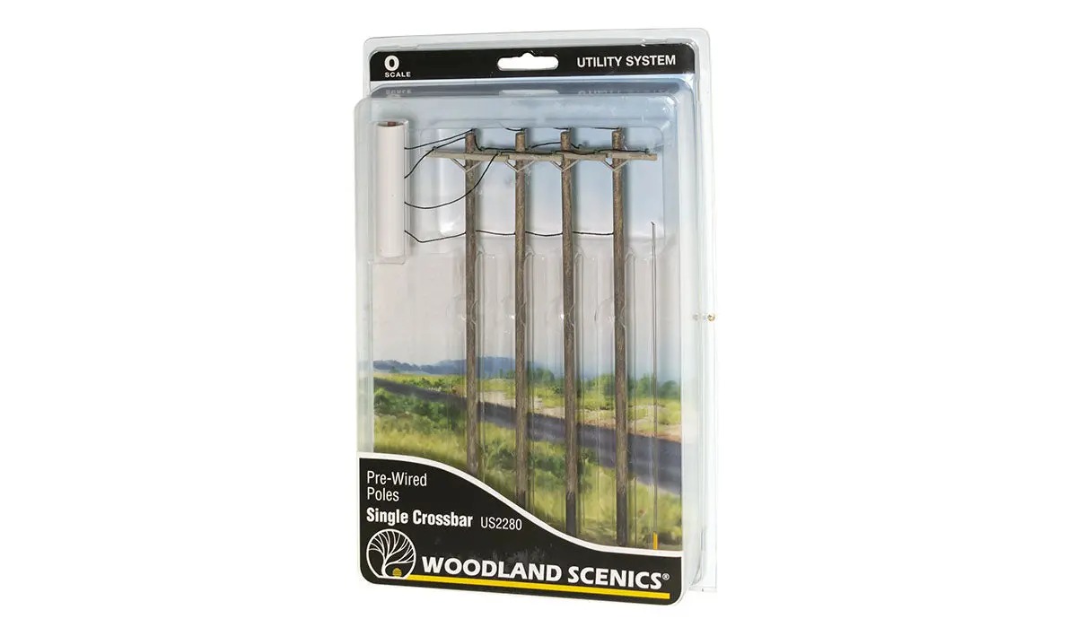 Woodland Scenics Pre-Wired Poles - Single Crossbar - O Scale  (Woous2280) 1