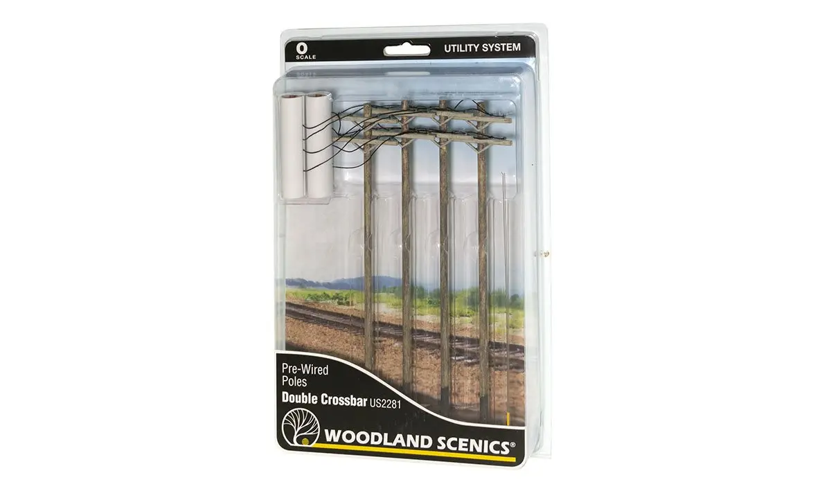 Woodland Scenics Pre-Wired Poles - Double Crossbar - O Scale  (Woous2281) 1
