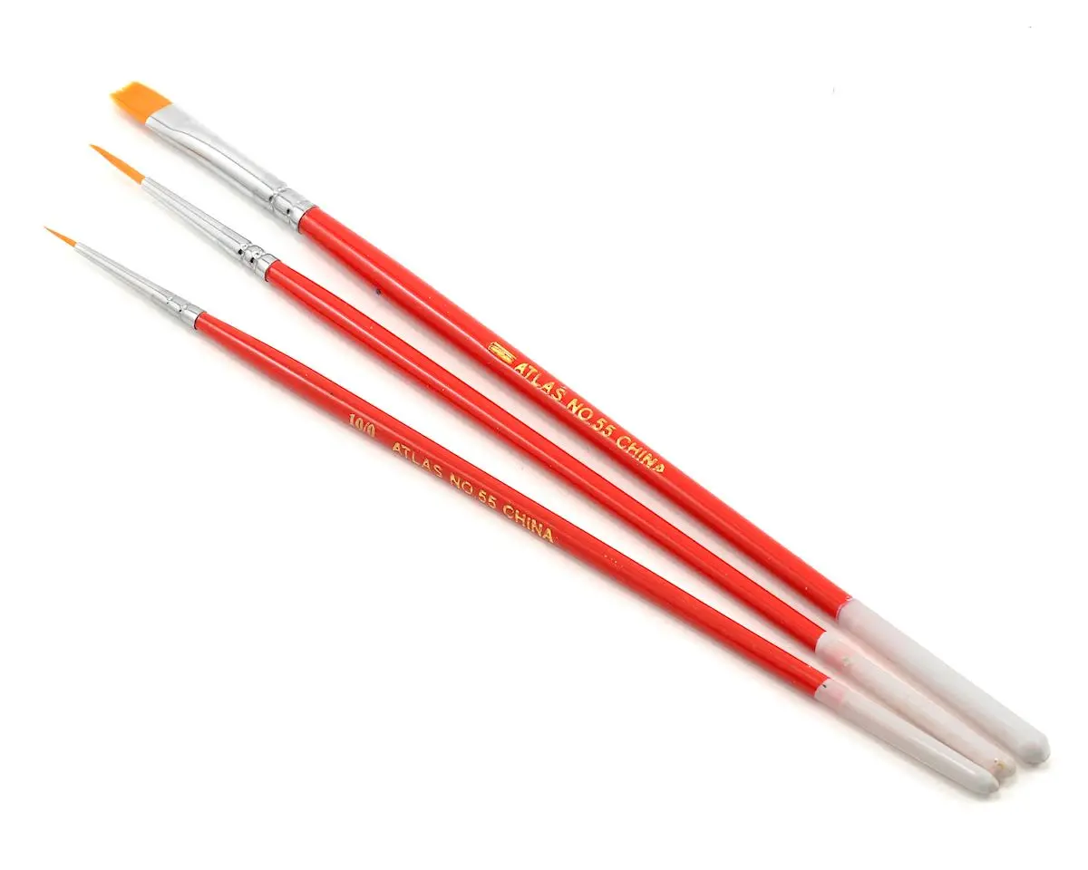 Atlas Brush Red Sable Round Brush Set (3)  (Abs58) 1