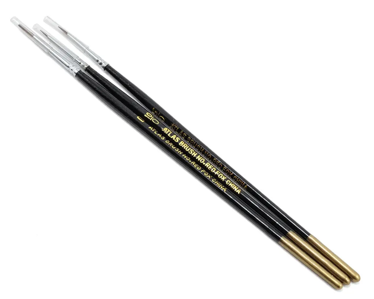 Atlas Brush Red Sable Brush Set (3)  (Absred-Fox) 1