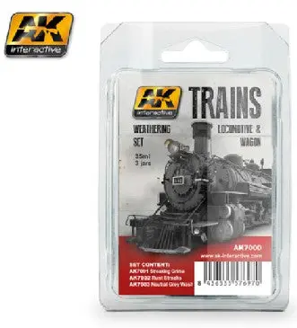 Ak Interactive  Rain Series: Locomotive & Wagon Weathering Enamel Paint Set   (Aki7000) 1