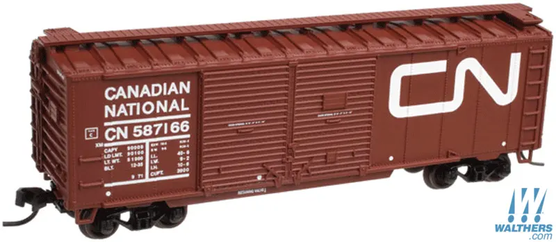 Altas 40' Double Door Boxcar Rtr Canadian National #587166 (Boxcar Red, Large Noodle Logo)  (Atl50001272) 1