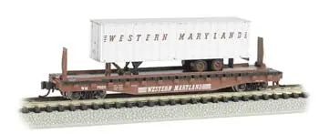 Bachmann 52'6 Flat Car W/35' Ribbed Pggybck Trlr Wm N (Bac16756) 1