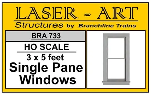 Branchline Window Single-Pane, 36 X 60" Pkg(6) Ho Scale (Bra733) 1
